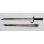 A WW1 French bayonet with scabbard, both stamped with serial number 88701 Condition Report:Available