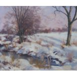 DONALD SHEARER Winter landscape, signed, oil on canvas, 50 x 60cm Condition Report:Available upon