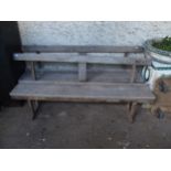 A pair of early 20th century pine church benches (2) Condition Report:Available upon request