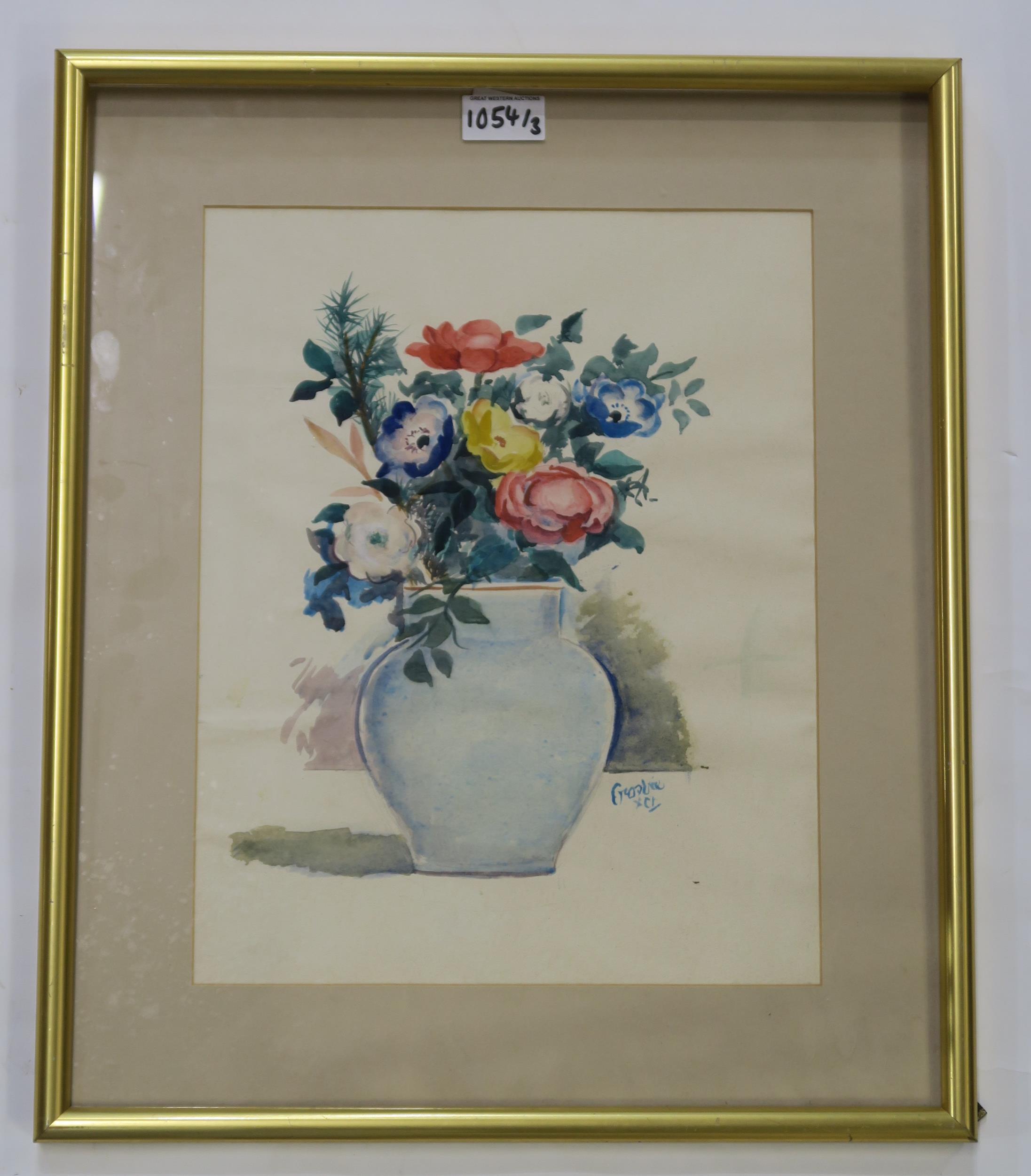 WILLIAM CROSBIE RSA RGI (1915-1999) STILL LIFE, FLOWERS IN POT  Ink/pencil, signed lower left, 51 - Image 7 of 8