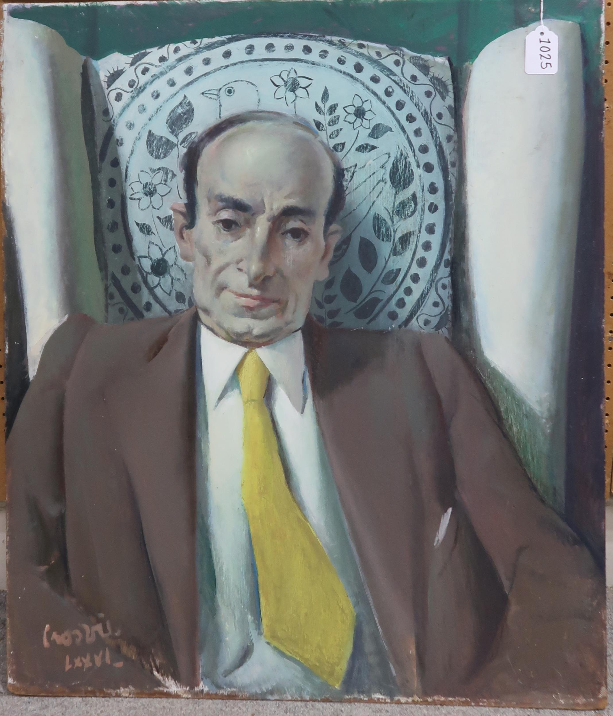 WILLIAM CROSBIE RSA RGI (1915-1999) HUGH MACKIE  Oil on board, signed lower left, 71 x 61cm - Image 2 of 2