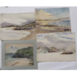D.M.WHYTE Landscape sketches, watercolour and an oil (9) Condition Report:Available upon request