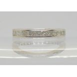A 9ct white gold princess cut diamond full diamond eternity ring, set with estimated approx 2.