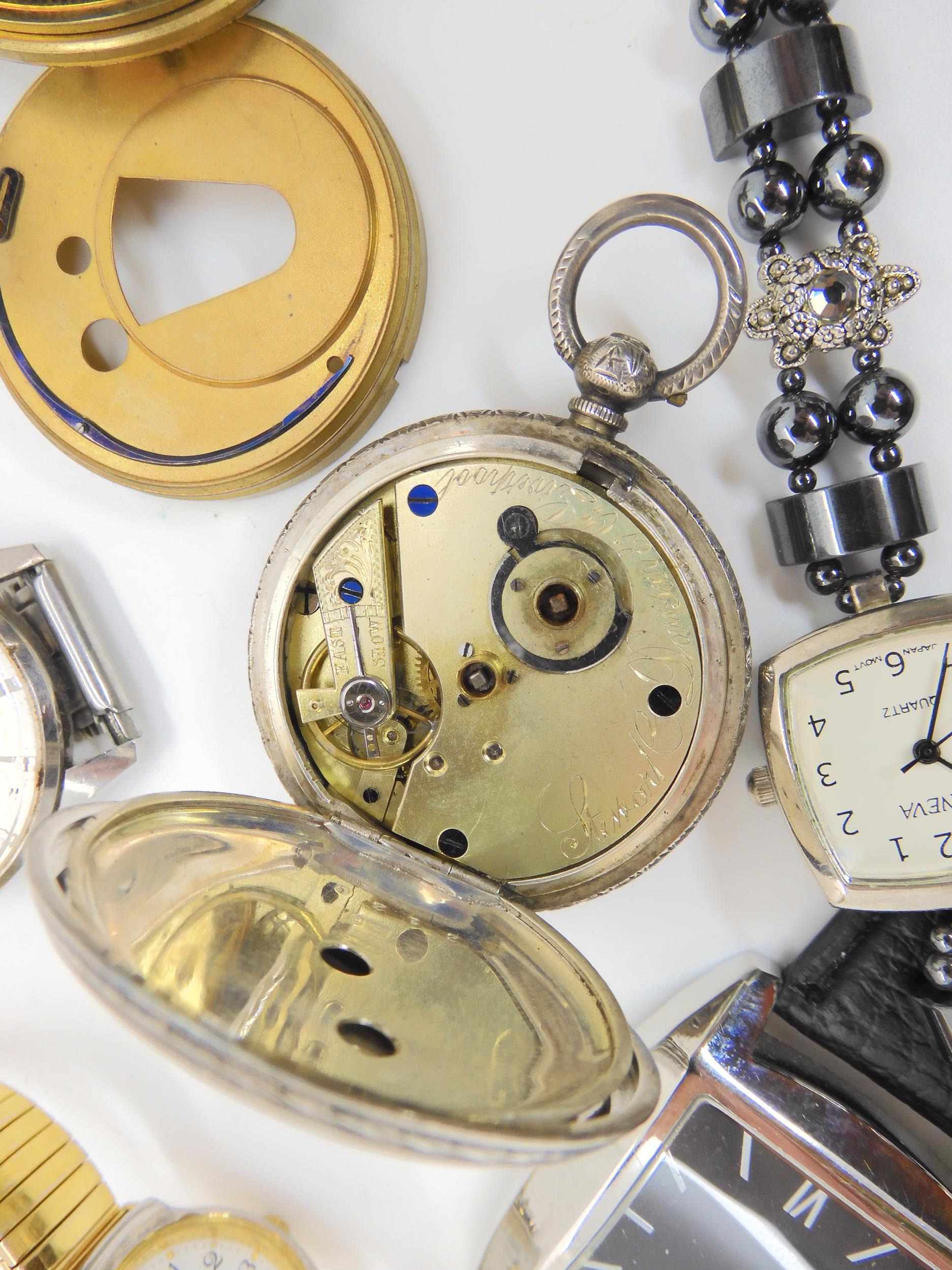 Two silver pocket watches, dated London 1875, and Birmingham 1880, and Seiko Automatic etc Condition - Bild 5 aus 8