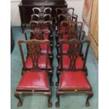 A lot of eight mahogany Hepplewhite style dining chairs and a pair of similar chairs (10)