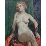 WILLIAM CROSBIE RSA RGI (1915-1999) THE BLACK SHAWL  Oil on canvas, signed upper left, 45 x 34cm