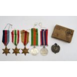 A WW2 medal group to J. Proctor, comprising Africa Star, Italy Star, 1939-45 Star, Defence Medal and