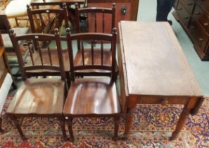 A set of four 20th century mahogany dining chairs and a pine Pembroke table (5) Condition Report: