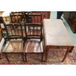 A set of four 20th century mahogany dining chairs and a pine Pembroke table (5) Condition Report: