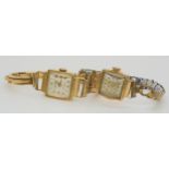 An 18ct gold cased Futura ladies vintage watch together with a Mithra example both with gold