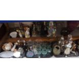 A collection of decorative ceramics and glass including figures, dishes etc Condition Report:Not