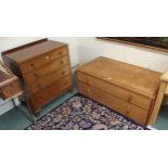 A 20th century mahogany four drawer chest on cabriole feet and another low two drawer chest (2)