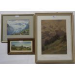 CLIFFORD GEORGE BLAMPIED Four landscapes, signed, watercolour and another (5) Condition Report:
