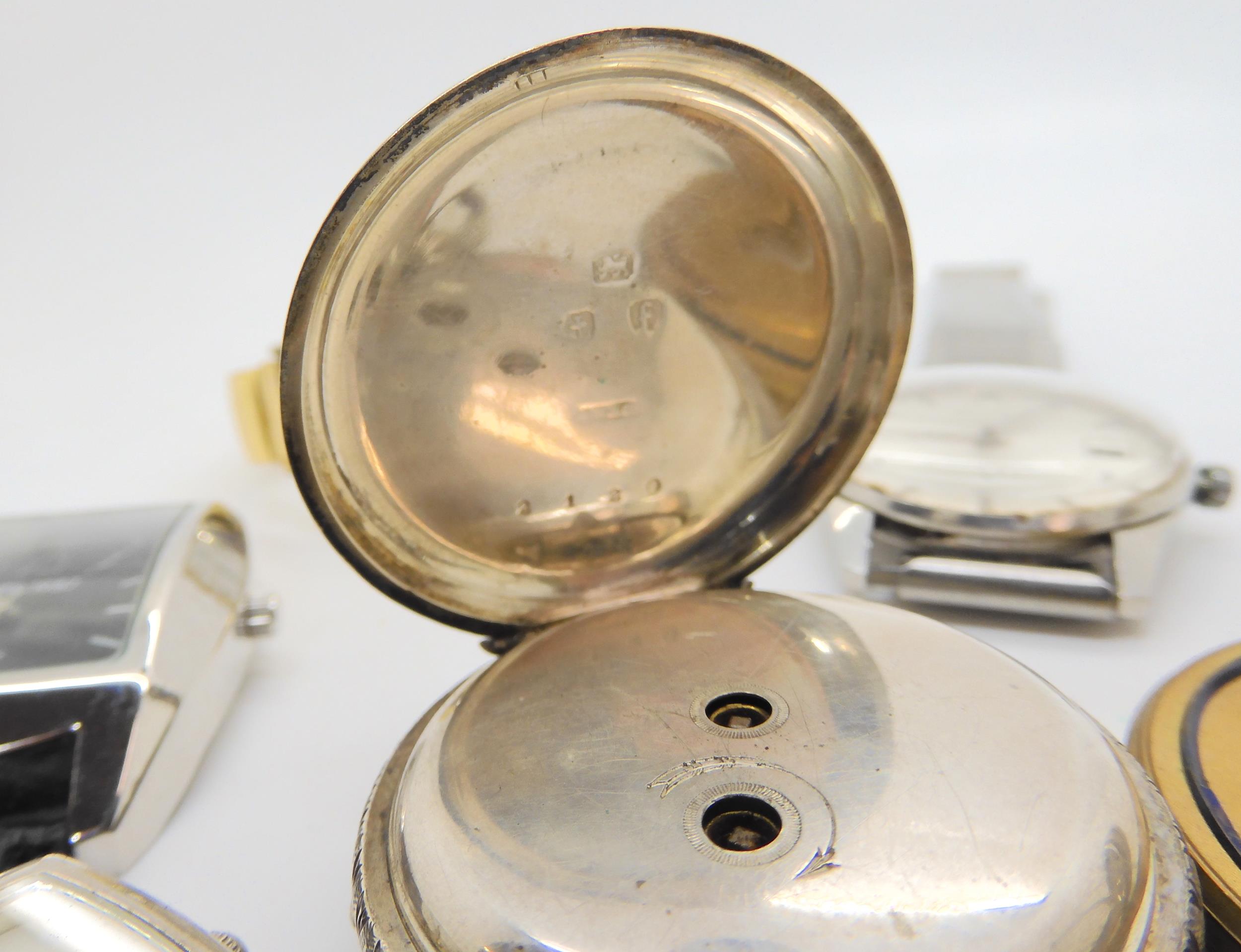Two silver pocket watches, dated London 1875, and Birmingham 1880, and Seiko Automatic etc Condition - Bild 6 aus 8