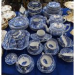 An extensive Spode Italian pattern dinner service comprising cups and saucers, dinner plates, medium