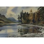 STIRLING GILLESPIE Grey day, Loch Voil, signed, watercolour, 28 x 39cm and another (2) Condition