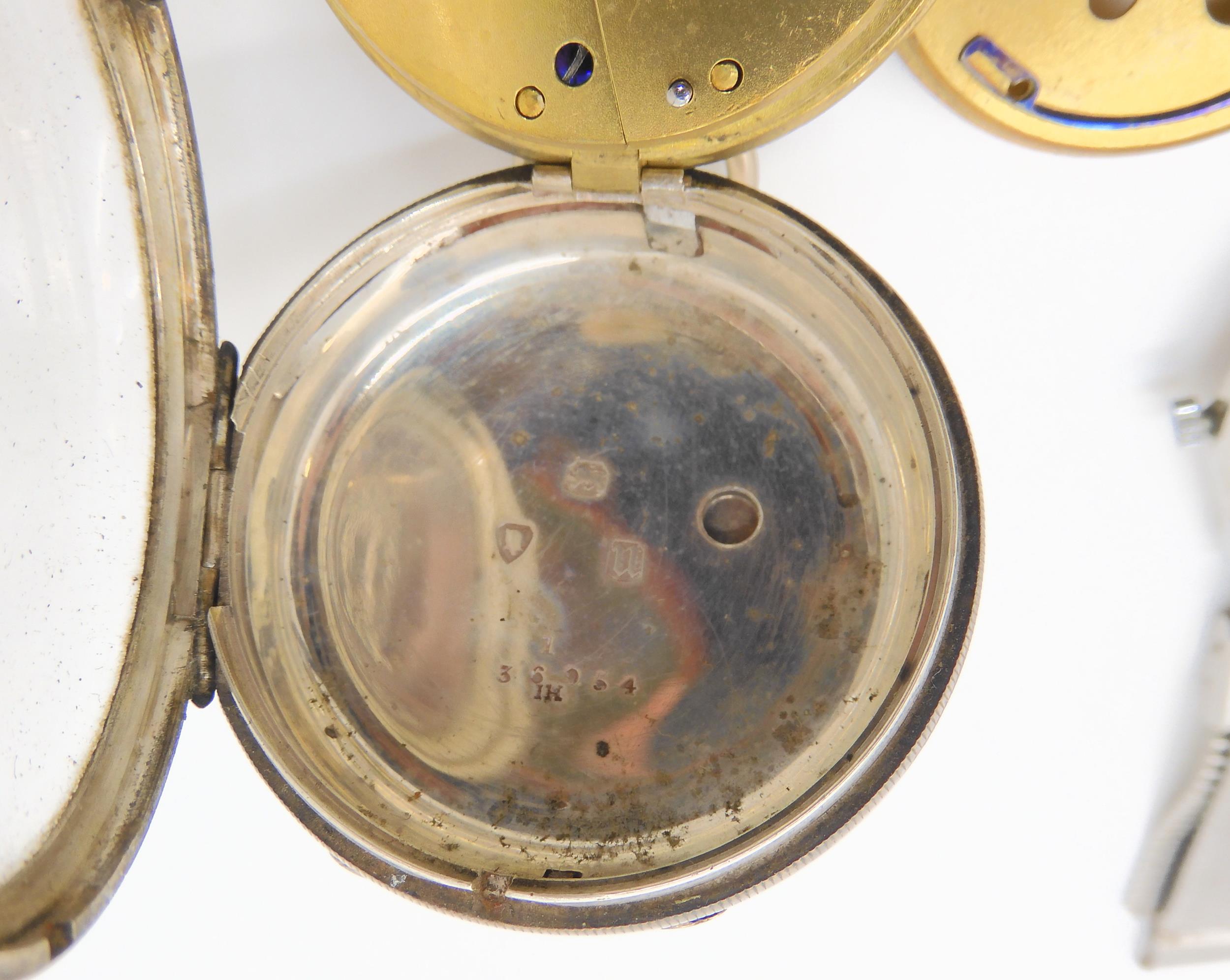 Two silver pocket watches, dated London 1875, and Birmingham 1880, and Seiko Automatic etc Condition - Image 4 of 8