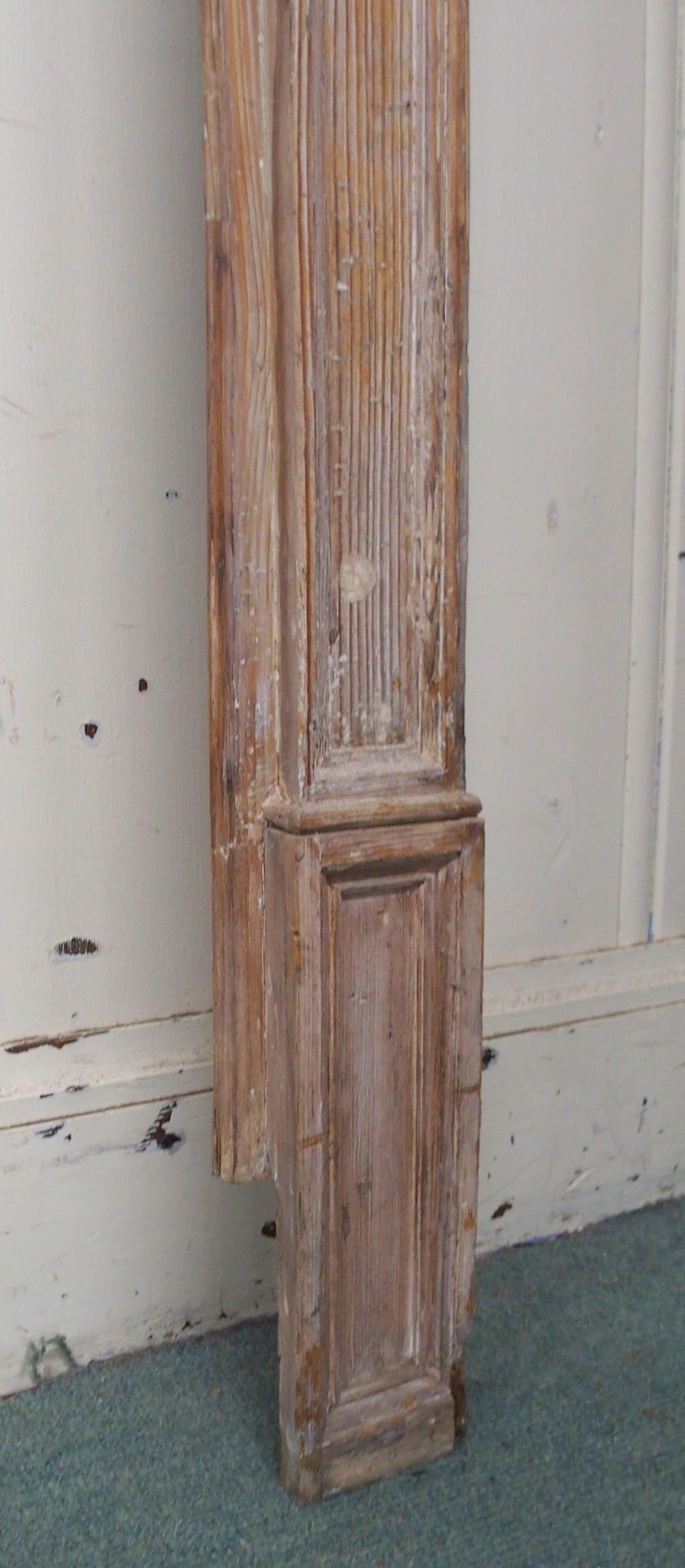 A 19th century carved pitch pine fire surround, 150cm high x 167cm wide x 16cm deep Condition - Image 4 of 4