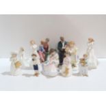 A collection of Royal Doulton figures including when I was Young, Grandpa's Story, Storytime,