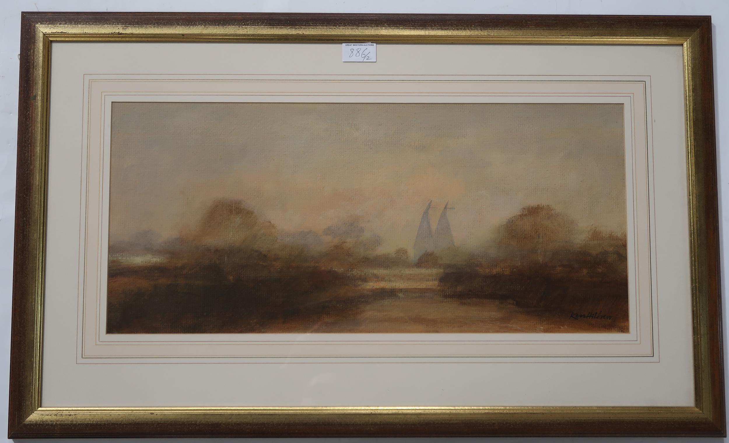 C H HAMMES Heiderug near Nijmegen, signed, oil on canvas, 50 x 80cm and KENNETH HILDREW Down a - Image 2 of 4