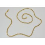 An 18ct gold yellow and white gold plaited chain, length 55.5cm, weight 12.9gms Condition Report: