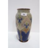 A Royal Doulton tubelined vase in shades of blue, brown and green Condition Report:Available upon