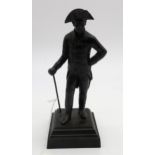A small bronze statue of a Regency gentleman, wearing an Order of the Garter Star, approx. 18.5cm