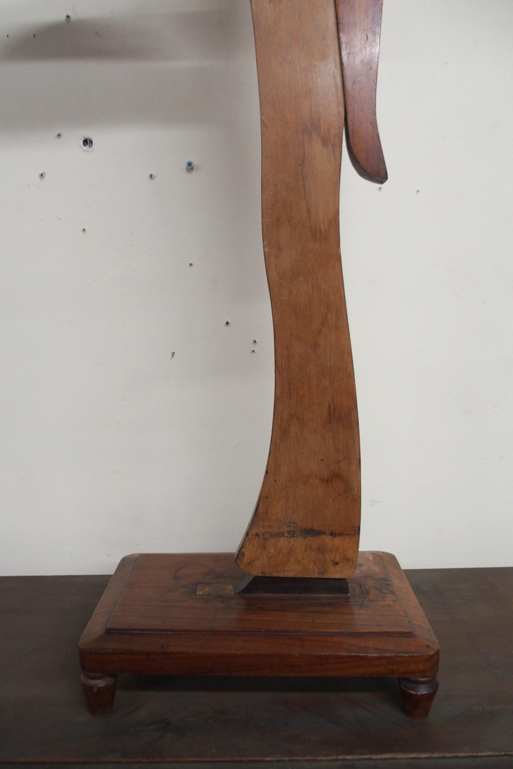 An early 20th century mahogany and other sample woods novelty dumb waiter in the form of a Victorian - Image 2 of 3