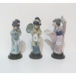 Three Lladro Geishas Condition Report:Available upon request