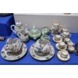 A Satsuma pottery coffee set, Japanese eggshell teawares etc Condition Report:Available upon