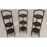 A lot of three assorted three tier folding cake stands (3) Condition Report:Available upon request