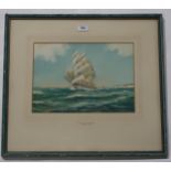 A.D.BELL Out into the Channel, signed, watercolour, 26 x 37cm and seven others (8) Condition