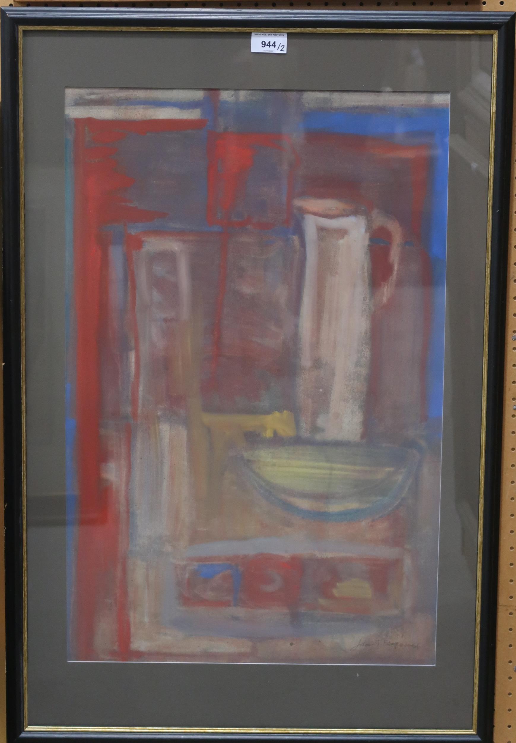 JAMES T FERGUSON (SCOTTISH)  STILL LIFES  Pastel, signed, dated, 65 x 42cm (red), 46 x 40cm ( - Image 5 of 6