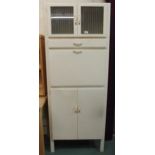 A mid 20th century white painted kitchen cabinet, 177cm high x 69cm wide x 41cm deep Condition