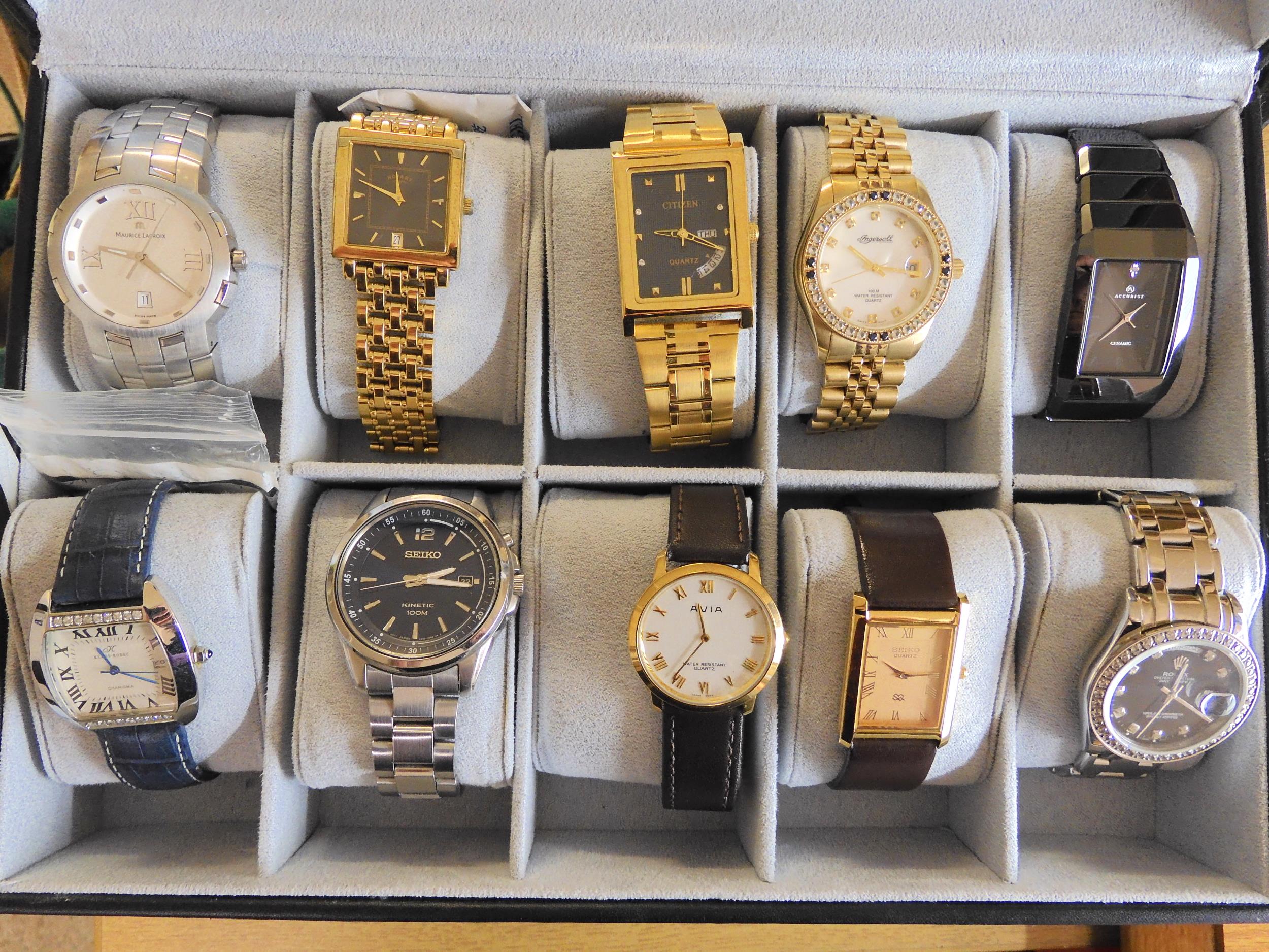 A collection of watches to include Ingersoll, Maurice Lacroix etc Condition Report:Not available for