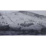 RAYMOND C BOOTH (1929-2015) HILLSIDE IN THE W.. VALLEY  Graphite, signed lower right, dated, 25 x