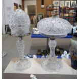 Two cut glass lamps Condition Report:Available upon request
