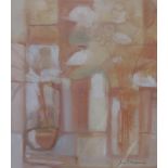 JAMES T FERGUSON (SCOTTISH)  STILL LIFES  Pastel, signed, dated, 65 x 42cm (red), 46 x 40cm (