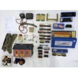 A selection of Hornby Dublo electric model railway components, many boxed, including a Duchess of