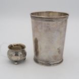 A 20th century American sterling silver beaker, of typical form, by Manchester Silver Co., and a