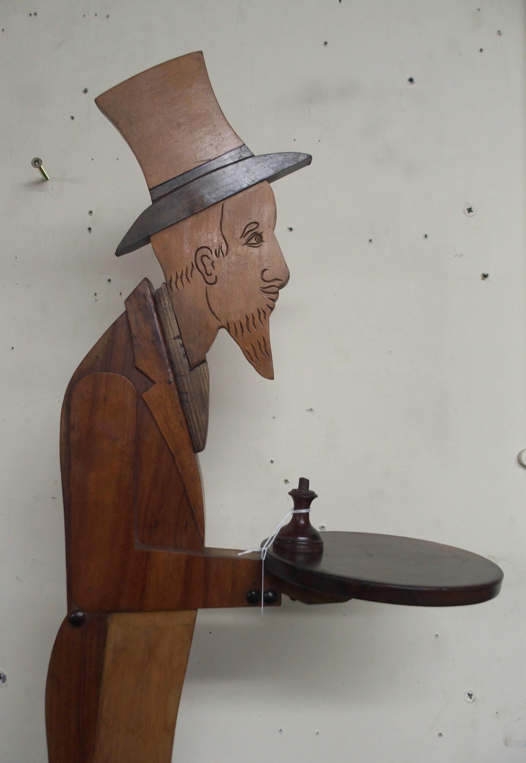An early 20th century mahogany and other sample woods novelty dumb waiter in the form of a Victorian - Image 3 of 3