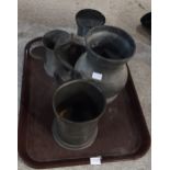 Two antique pewter tankards and two jugs Condition Report:Not available for this lot.