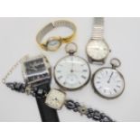 Two silver pocket watches, dated London 1875, and Birmingham 1880, and Seiko Automatic etc Condition