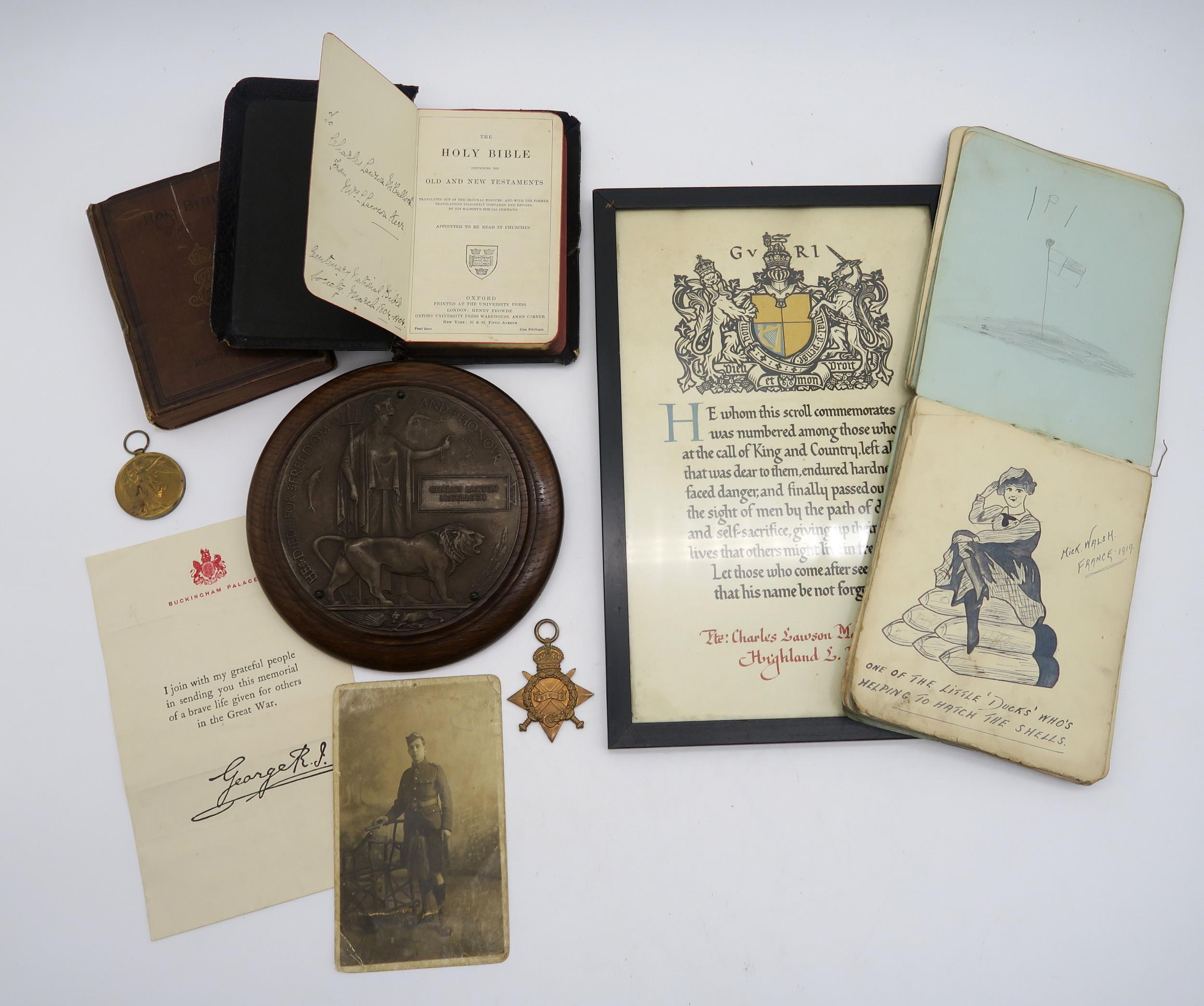 A collection of items pertaining to the military career of Private Charles Lawson McCulloch (3658)