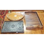 A lot of three assorted 20th century tea trays (3) Condition Report:Available upon request