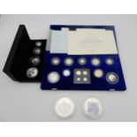 ROYAL MINT UNITED KINGDOM MILLENIUM SILVER COLLECTION coin set, Britannia Four Coin Silver Proof Set
