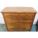 An early 20th century mahogany two over two chest of drawers Condition Report:Available upon