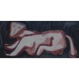 WILLIAM CROSBIE RSA RGI (1915-1999) HYBRID CREATURE - DOG  Oil on board, signed upper right, 21 x