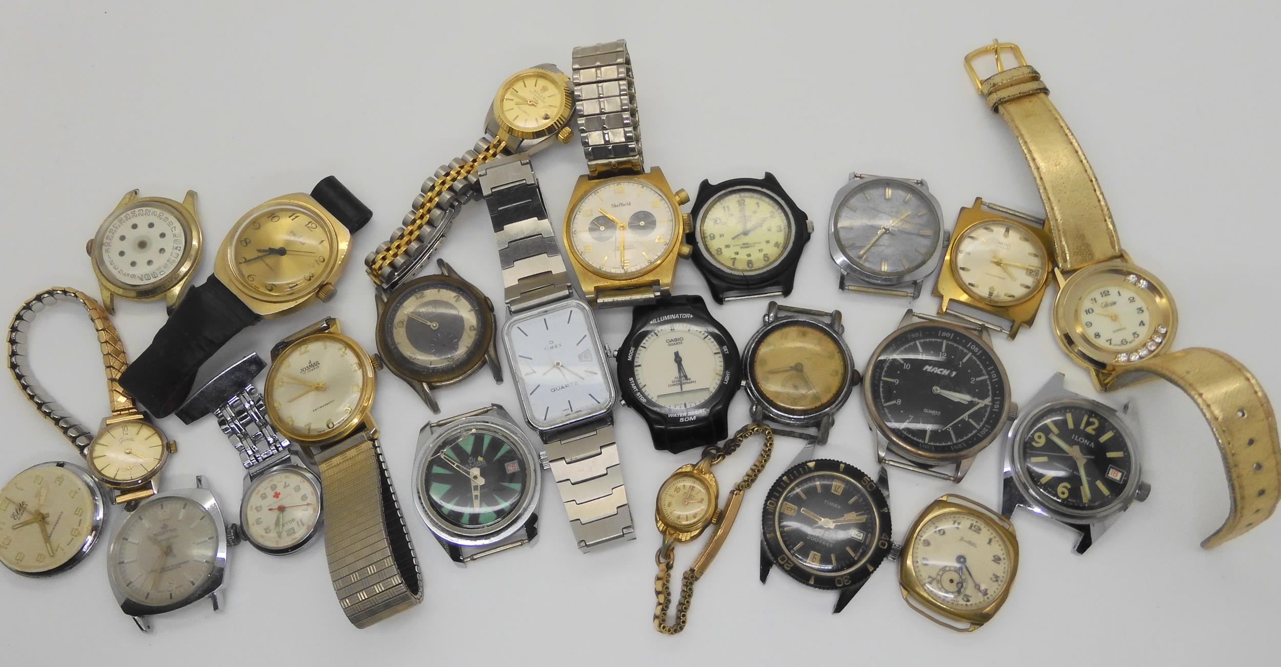 A collection of fashion watches to include a retro Bamba, Smiths, Ruhla etc Condition Report:The