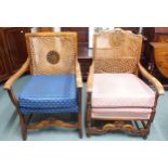 A lot of two 20th century mahogany bergere backed open armchairs (2) Condition Report:Available upon